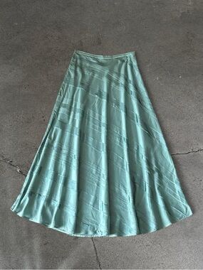 Soft Surroundings Cotton Silk A-Line Maxi Skirt
